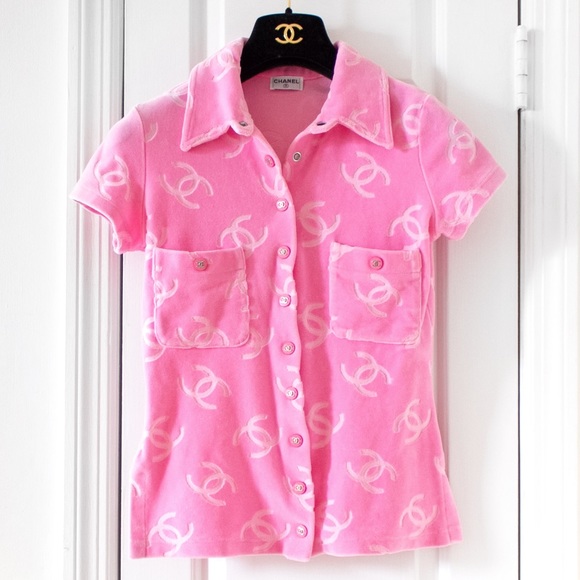 Iconic Chanel Vintage Spring 1996 Pink Velour Top - Picture 6 of 15